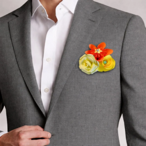 boutonniere mariage homme en origami et fleurs en papier touche florale