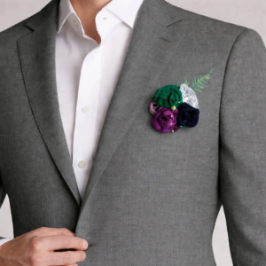 boutonniere mariage homme feutrine originale costume mari theme mr jack