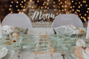 article blog menu de mariage gravé sur verre