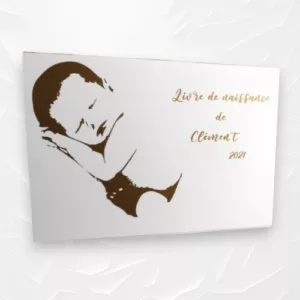 livre d or naissance naissance de douceur blanc et doree avec limage de bebe