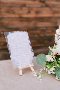 article blog porte menu sur verre calligraphie