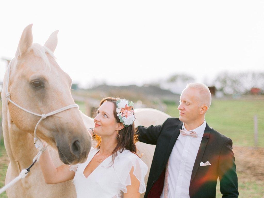 Mariage romantique au haras