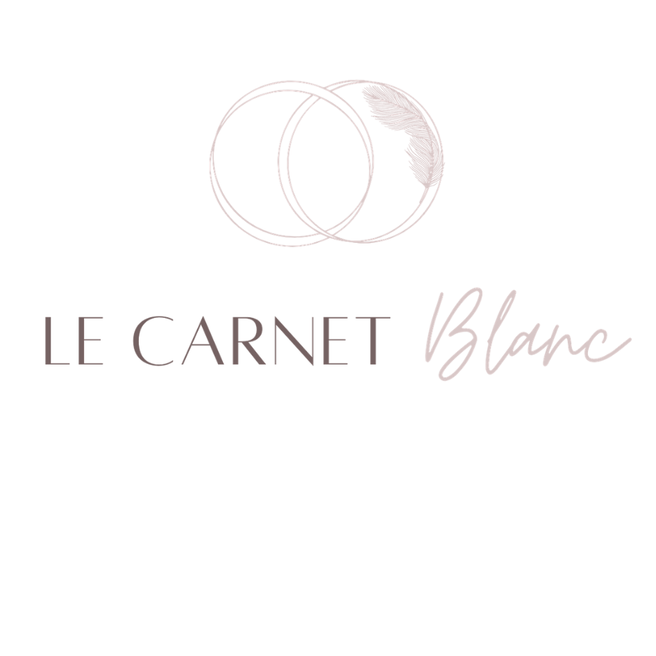 logo le carnet blanc site de mariage - blog sur shooting - créatrice de bouquet decoration de mariage et bijoux