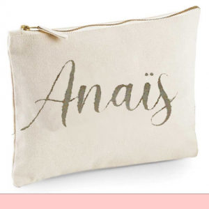 trousse personnalisee prenom dore