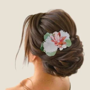 couronne de fleurs rose gold en papier pour coiffure de mariage bohème accessoire cheveux mariée