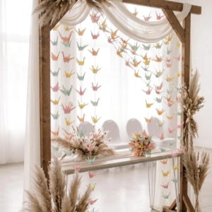decoration mariage grues origami suspendue papier