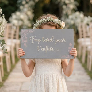 pancarte de mariage humour trop tard pour t enfuir en bois
