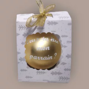 boule de noel personnalisee demande enchantee de parrainage