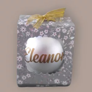 boule de noel personnalisee noel scintillant argentee et doree