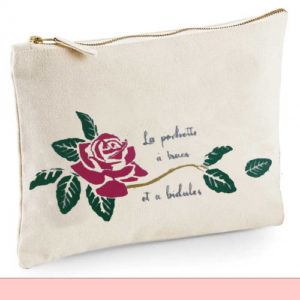 trousse personnalisee fleurie rose