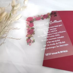 faire part de mariage transparent voeux eternels en plexiglass personnalise pour tout theme de mariage
