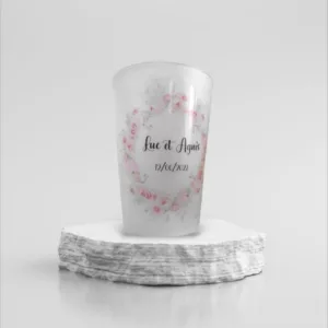 gobelet de mariage personnalise bouquet de saveurs avec design floral ideal pour cocktail