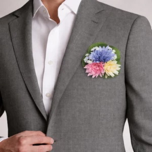 Boutonnière de mariage pour homme en fleur origami en papier faite main, accessoire élégant et original pour costume