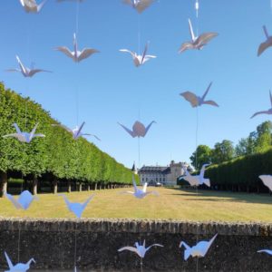 guirlandes de grues blanc et rose pour mariage