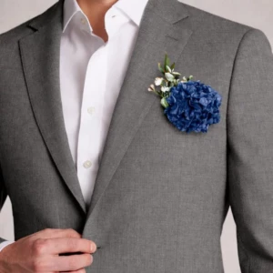 Boutonnière mariage homme élégante avec fleur naturelle pour costume chic cérémonie mariage