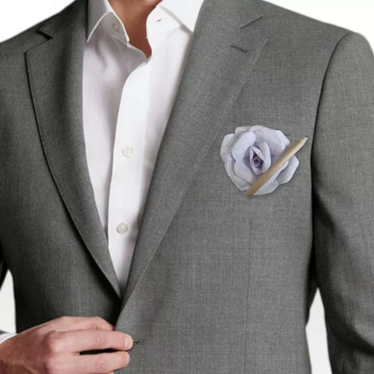boutonniere homme raffinement moderne boutonniere de marie avec fleurs roses en papier sur le theme de mariage de l ecole