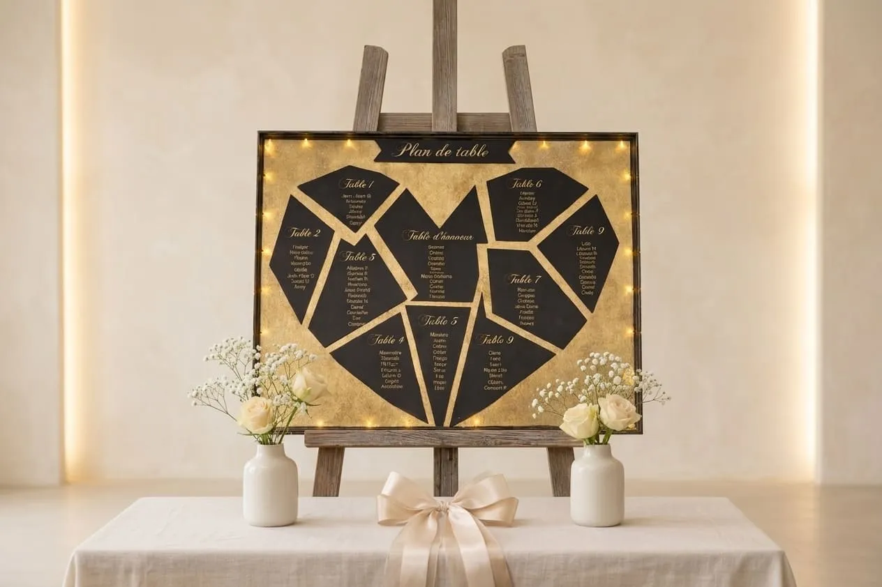 Plan de table mariage puzzle cœur personnalisé Plan de table plan de table mariage en forme de coeur puzzle personnalise en bois