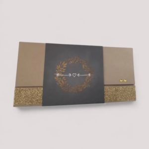 faire part de mariage alliance des coeurs invitation de mariage elegante doree kraft et pailletee
