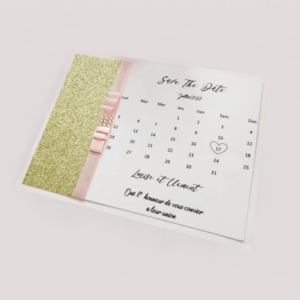 faire part de mariage destination mariage save the date champagne et doré