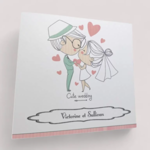 faire part de mariage joyeuse union faire-part de mariage avec dessin de maries