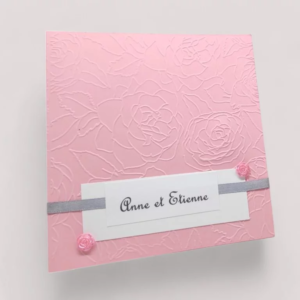faire part de mariage liens eternels faire-part de mariage avec des roses en papier gaufre
