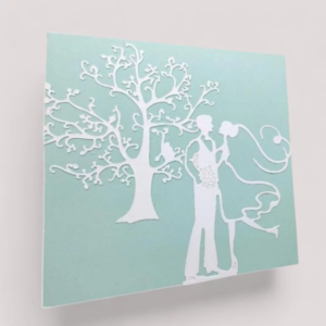 faire part mariage le chemin du bonheur faire-part de mariage avec silhouettes de maries