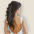 bijou de cheveux mariage fleurs de cristal en perles nacrées, cristal et strass ideal pour toutes les coiffures de mariee