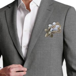 boutonniere homme charme delicat boutonniere de marie avec des fleurs en etoile en papier lanc et papier manuscrit sur le theme de mariage de la moto