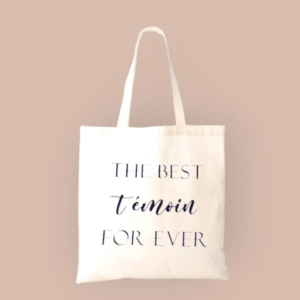 tote bag de mariage temoins du bonheur