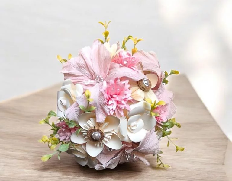 image page blog bouquet en papier rond