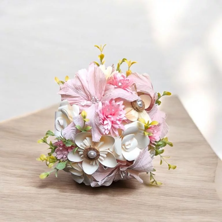 image page blog bouquet en papier rond