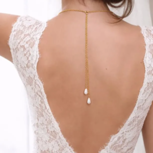 collier de dos mariee avec perles et cristaux pour robe dos nu