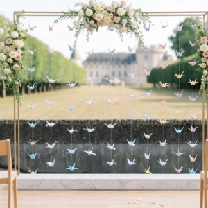 guirlande grues origami mariage decoration suspendue papier