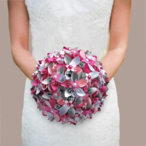 bouquet-mariee-origami-fuchsia-gris-idealisa
