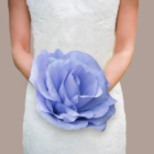 Bouquet de mariée rose géante en papier crépon violet fait main