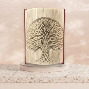 sculpture sur livre art book folding les plis du temps representant un arbre de vie