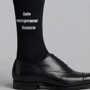 paire de chaussettes homme personnalisee avec logo auto entrepreneur