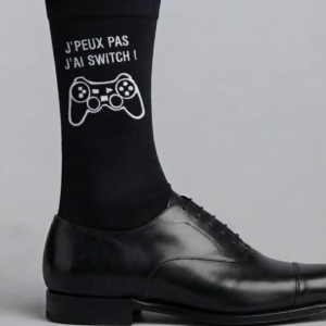 paire de chaussettes homme geek jpeux pas jai switch