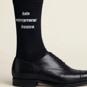 paire de chaussettes homme personnalisee avec logo auto entrepreneur